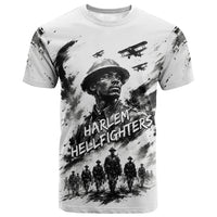 Personalized Harlem Hellfighters T shirt WWI African American Soldiers Monochrome Grunge Sketch Art