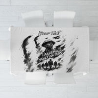 Personalized Harlem Hellfighters Tablecloth WWI African American Soldiers Monochrome Grunge Sketch Art