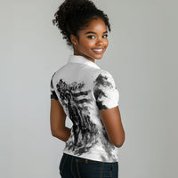Personalized Harlem Hellfighters Women Polo Shirt WWI African American Soldiers Monochrome Grunge Sketch Art