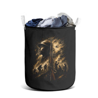 Harlem Hellfighters WWI Soldier Laundry Basket Vintage Military Jazz Band Artwork