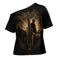 Harlem Hellfighters WWI Soldier Cross Shoulder Shirt Vintage Military Jazz Band Artwork