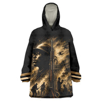 Harlem Hellfighters WWI Soldier Kid Wearable Blanket Hoodie Vintage Military Jazz Band Artwork