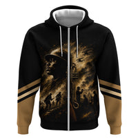 Harlem Hellfighters WWI Soldier Zip Hoodie Vintage Military Jazz Band Artwork