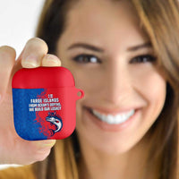 Faroe Islands AirPods Case with Viking Fish Illustration Red Blue Runic Design - Wonder Print Shop