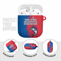 Faroe Islands AirPods Case with Viking Fish Illustration Red Blue Runic Design - Wonder Print Shop