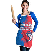 Faroe Islands Apron with Viking Fish Illustration Red Blue Runic Design - Wonder Print Shop