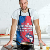 Faroe Islands Apron with Viking Fish Illustration Red Blue Runic Design - Wonder Print Shop