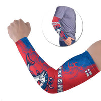 Faroe Islands Arm Sleeves with Viking Fish Illustration Red Blue Runic Design - Wonder Print Shop