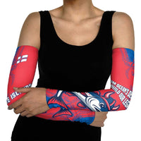 Faroe Islands Arm Sleeves with Viking Fish Illustration Red Blue Runic Design - Wonder Print Shop