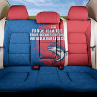 Faroe Islands Back Car Seat Cover with Viking Fish Illustration Red Blue Runic Design - Wonder Print Shop