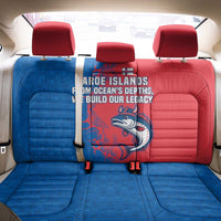 Faroe Islands Back Car Seat Cover with Viking Fish Illustration Red Blue Runic Design - Wonder Print Shop