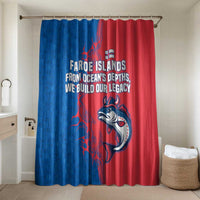 Faroe Islands Bathroom Set with Viking Fish Illustration Red Blue Runic Design - Wonder Print Shop