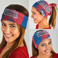 Faroe Islands Neck Gaiter with Viking Fish Illustration Red Blue Runic Design TS04