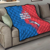 Faroe Islands Quilt with Viking Fish Illustration Red Blue Runic Design - Wonder Print Shop