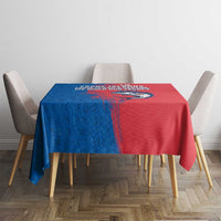 Faroe Islands Tablecloth with Viking Fish Illustration Red Blue Runic Design - Wonder Print Shop