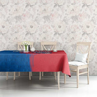 Faroe Islands Tablecloth with Viking Fish Illustration Red Blue Runic Design - Wonder Print Shop