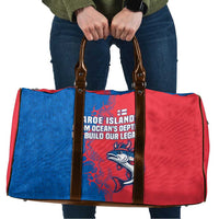 Faroe Islands Travel Bag with Viking Fish Illustration Red Blue Runic Design - Wonder Print Shop