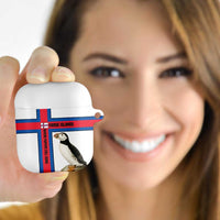 Faroe Islands AirPods Case with Red Blue Cross Design and Puffin Bird - Wonder Print Shop