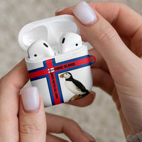Faroe Islands AirPods Case with Red Blue Cross Design and Puffin Bird - Wonder Print Shop