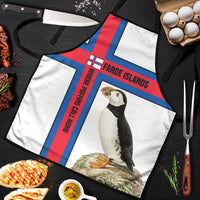 Faroe Islands Apron with Red Blue Cross Design and Puffin Bird - Wonder Print Shop