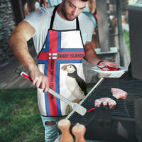 Faroe Islands Apron with Red Blue Cross Design and Puffin Bird - Wonder Print Shop