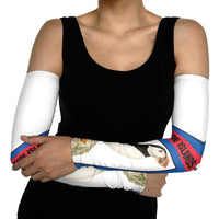 Faroe Islands Arm Sleeves with Red Blue Cross Design and Puffin Bird - Wonder Print Shop