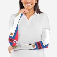 Faroe Islands Arm Sleeves with Red Blue Cross Design and Puffin Bird - Wonder Print Shop