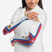 Faroe Islands Arm Sleeves with Red Blue Cross Design and Puffin Bird - Wonder Print Shop