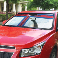 Faroe Islands Auto Sun Shade with Red Blue Cross Design and Puffin Bird - Wonder Print Shop