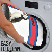 Faroe Islands Bathroom Set with Red Blue Cross Design and Puffin Bird - Wonder Print Shop