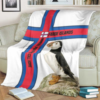 Faroe Islands Blanket with Red Blue Cross Design and Puffin Bird - Wonder Print Shop