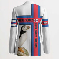Faroe Islands Blazer with Red Blue Cross Design and Puffin Bird - Wonder Print Shop