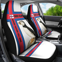 Faroe Islands Car Seat Cover with Red Blue Cross Design and Puffin Bird - Wonder Print Shop