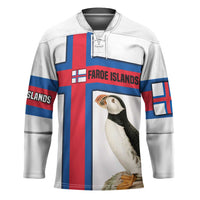 Faroe Islands Hockey Jersey with Red Blue Cross Design and Puffin Bird - Wonder Print Shop