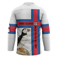 Faroe Islands Hockey Jersey with Red Blue Cross Design and Puffin Bird - Wonder Print Shop