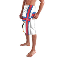 Faroe Islands Lavalava with Red Blue Cross Design and Puffin Bird - Wonder Print Shop