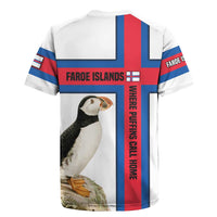 Faroe Islands Rugby Jersey with Red Blue Cross Design and Puffin Bird - Wonder Print Shop