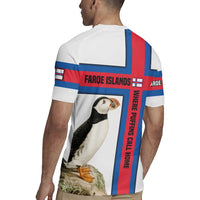Faroe Islands Rugby Jersey with Red Blue Cross Design and Puffin Bird - Wonder Print Shop