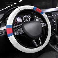 Faroe Islands Steering Wheel Cover with Red Blue Cross Design and Puffin Bird - Wonder Print Shop