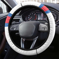Faroe Islands Steering Wheel Cover with Red Blue Cross Design and Puffin Bird - Wonder Print Shop