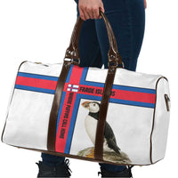 Faroe Islands Travel Bag with Red Blue Cross Design and Puffin Bird - Wonder Print Shop