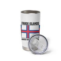 Faroe Islands Tumbler Cup with Red Blue Cross Design and Puffin Bird - Wonder Print Shop