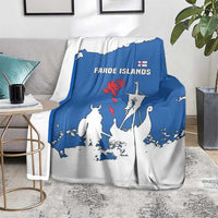Faroe Islands Blanket with Viking Ship and Map Silhouette - Wonder Print Shop