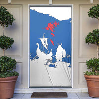 Faroe Islands Door Cover with Viking Ship and Map Silhouette - Wonder Print Shop