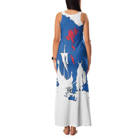 Faroe Islands Family Matching Tank Maxi Dress and Hawaiian Shirt with Viking Ship and Map Silhouette - Wonder Print Shop