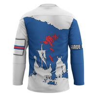Faroe Islands Hockey Jersey with Viking Ship and Map Silhouette - Wonder Print Shop