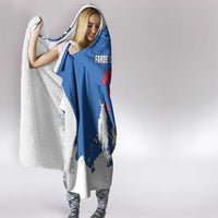 Faroe Islands Hooded Blanket with Viking Ship and Map Silhouette - Wonder Print Shop