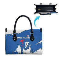 Faroe Islands Leather Bag with Viking Ship and Map Silhouette - Wonder Print Shop