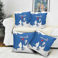 Faroe Islands Pillow Cover with Viking Ship and Map Silhouette - Wonder Print Shop