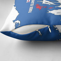 Faroe Islands Pillow Cover with Viking Ship and Map Silhouette - Wonder Print Shop
